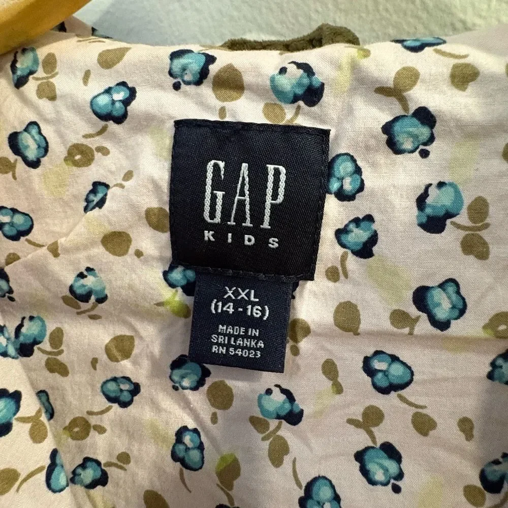 GAP Girls Olive Velvet Jacket